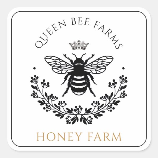 Elegant Queen Honey Bee Product Labels (Voorkant)