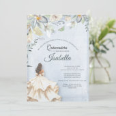 Elegant Quinceanera 15th Birthday Kaart (Staand voorkant)