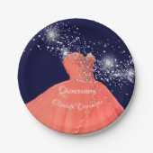 Elegant Quinceañera Coral Gown Paper Bord (Voorkant)