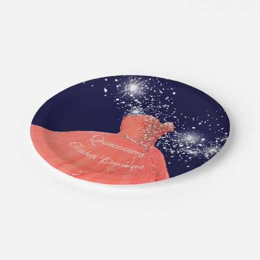 Elegant Quinceañera Coral Gown Paper Bord (Gekanteld)