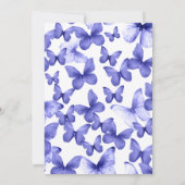 Elegant Quinceanera Invitation Blue Butterflies (Dos)