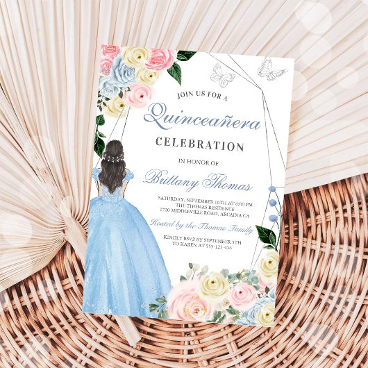 Elegant Quinceañera Invitation Card