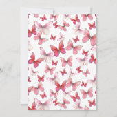 Elegant Quinceanera Invitation Red Butterflies (Dos)