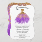 Elegant Quinceanera Mis Quince Orchid Glitter Kaart (Voorkant / Achterkant)