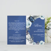 Elegant Quinceañera Navy and Royal Blue Programme (Staand voorkant)