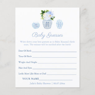 Elegant Raad Baby Birth Stats Shower Game Kaart