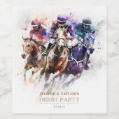 Elegant Race Paard Derby Party Ruitersport Wijn Etiket (Enkel label)