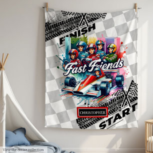 Elegant racedeken Sport Car Boy Rijden Fleece Deken