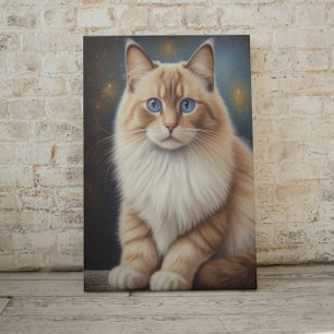 Elegant Ragdoll kat schilderij Canvas Afdruk