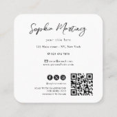 Elegant Rainbow Agate gold Glitter & QR Code Logo Vierkante Visitekaartje (Achterkant)
