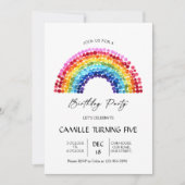 Elegant Rainbow Birthday party Kaart (Voorkant)