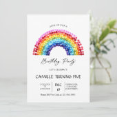 Elegant Rainbow Birthday party Kaart (Staand voorkant)