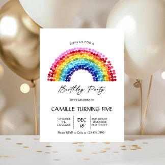 Elegant Rainbow Birthday party Kaart