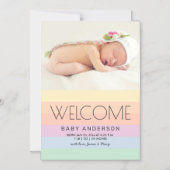 Elégant Rainbow Cute Baby Photo Faire-part de nais (Recto)