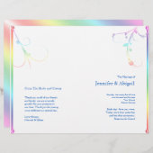 Élégant Rainbow Floral Gay Wedding Programme (Devant / Derrière)
