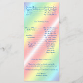 Elegant Rainbow Floral Gay Wedding Programme Programma (Achterkant)