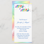 Elegant Rainbow Floral Gay Wedding Programme Programma (Voorkant / Achterkant)