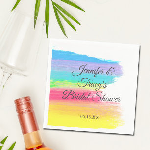 Elegant Rainbow Gepersonaliseerd Lesbian Vrijgezel Servet