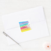 Elegant Rainbow Gepersonaliseerd Lesbian Vrijgezel Vierkante Sticker (Envelop)