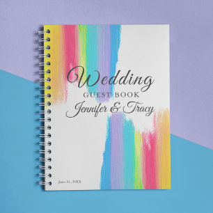 Elegant Rainbow Gepersonaliseerde LGBTQ Weddenscha Notitieboek