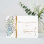 ELEGANT RAINBOW GLANS GOUD Aangepaste RSVP (Staand voorkant)