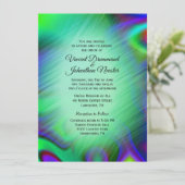 Elegant Rainbow Green Wedding Invitations Kaart (Staand voorkant)