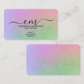 Elegant Rainbow Monogram Business Cards - Rounded  Visitekaartje (Voorkant / Achterkant)