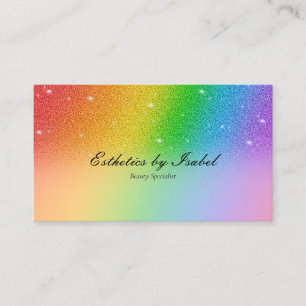 Elegant Rainbow Sparkle Esthetician Visitekaartje