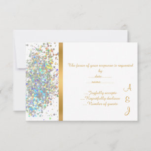 ELEGANT RAINBOW SPARKLE GOLD CUSTOP RSVP