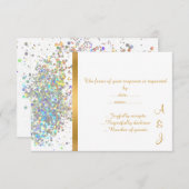 ELEGANT RAINBOW SPARKLE  GOUD Aangepaste RSVP (Voorkant / Achterkant)
