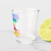 Elegant Rainbow Waterverf Aangepaste LGBTQ-bruilof Shot Glas (Rechts)