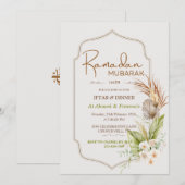 Elegant Ramadan Mubarak Iftar & Dinner Invitation Kaart (Voorkant / Achterkant)