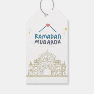 Elegant Ramadan Mubarak Islamitische Masjid Ontwer Cadeaulabel
