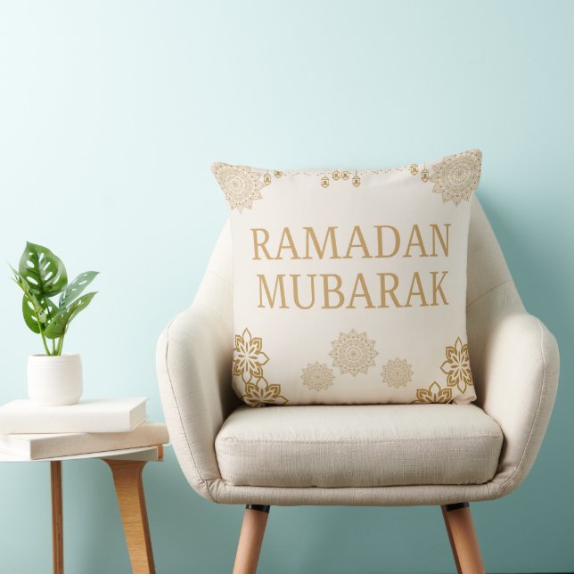 Elegant Ramadan Mubarak Throw Pillow Kussen (Stoel)