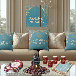 Elegant Ramadan Mubarak Throw Pillow Kussen
