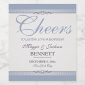 Elegant rand waslabel wijn etiket (Enkel label)