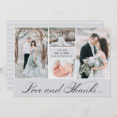 Elegant raster | 4 Fotobruiloft Hartelijk dank Bedankkaart (Voorkant / Achterkant)