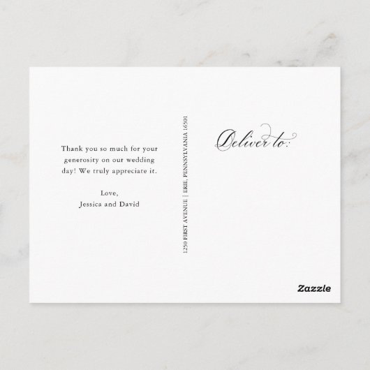 Elegant raster | 4 Fotobruiloft Hartelijk dank Briefkaart (Achterkant)