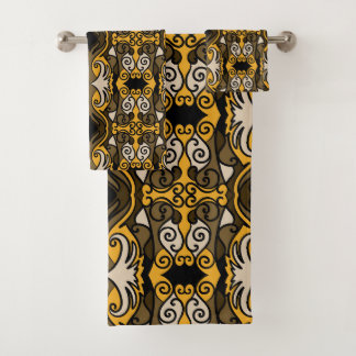 Élégant rayé noir et jaune inspiré de l'Afrique