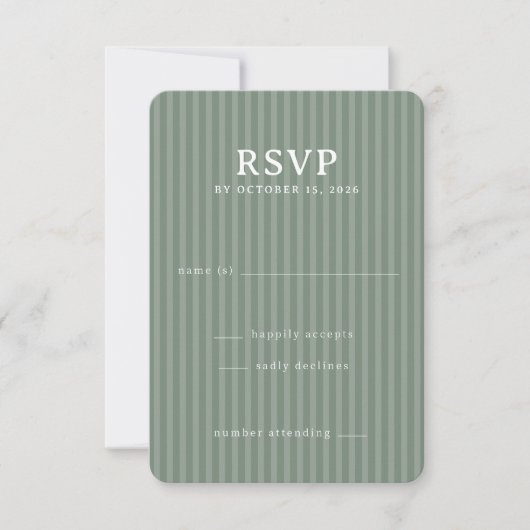 Élégant rayé vert RSVP (Devant)