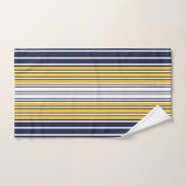 Elégant, rayures, bleu marine, jaune moutarde, bla (Serviette à main)