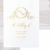 Elegant Real Gold Foil Monogram, officieel huwelij Folie Kaarten