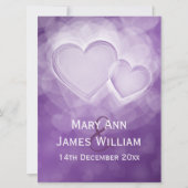 Elegant Reception Modern Hearts Paars Kaart (Voorkant)