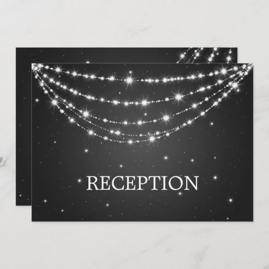 Elegant Reception Sparking Chain Black Kaart (Voorkant / Achterkant)