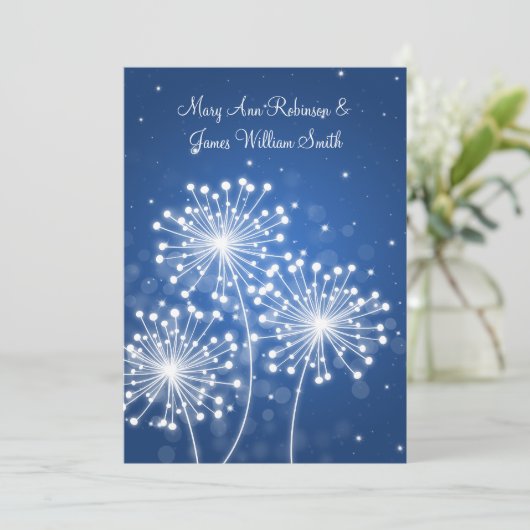 Elegant Reception Sparkle Sapphire Blue Kaart (Staand voorkant)