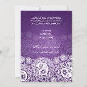 Elegant Reception Star Paisley Lace Paars Kaart (Achterkant)