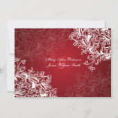 Elegant Reception Star  Swirls Red Kaart (Voorkant)