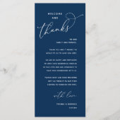 Elegant Reception "Welcome and Thanks" Guest Card Programma (Voorkant)