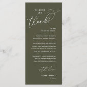 Elegant Reception "Welcome and Thanks" Guest Card Programma (Voorkant)