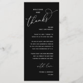 Elegant Reception "Welcome and Thanks" Guest Card Programma (Voorkant)